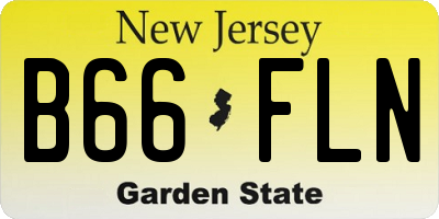 NJ license plate B66FLN