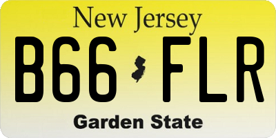 NJ license plate B66FLR