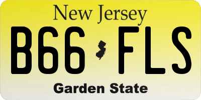NJ license plate B66FLS