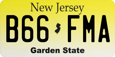 NJ license plate B66FMA