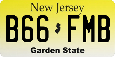 NJ license plate B66FMB