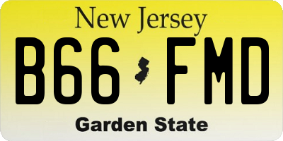 NJ license plate B66FMD