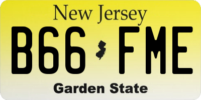 NJ license plate B66FME