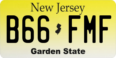 NJ license plate B66FMF