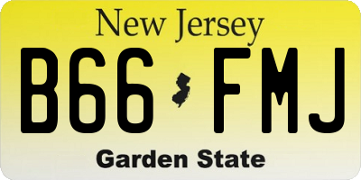 NJ license plate B66FMJ