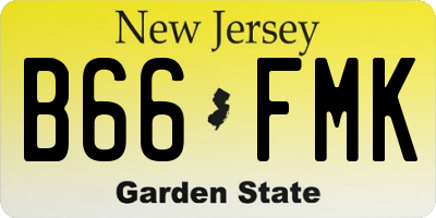 NJ license plate B66FMK