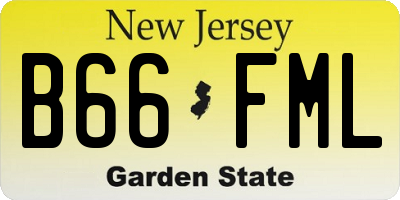NJ license plate B66FML