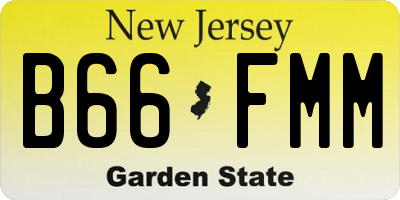 NJ license plate B66FMM