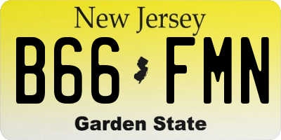 NJ license plate B66FMN