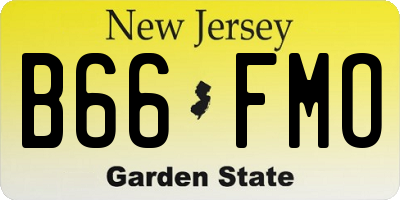 NJ license plate B66FMO