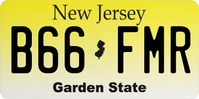 NJ license plate B66FMR