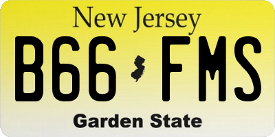 NJ license plate B66FMS