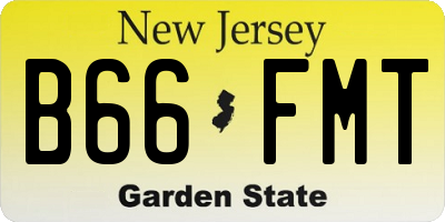 NJ license plate B66FMT