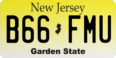 NJ license plate B66FMU