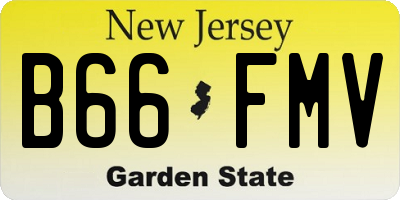 NJ license plate B66FMV
