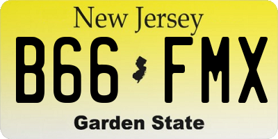 NJ license plate B66FMX