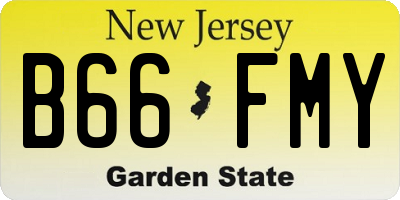 NJ license plate B66FMY