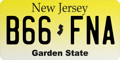 NJ license plate B66FNA