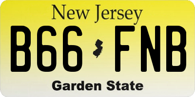 NJ license plate B66FNB
