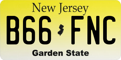 NJ license plate B66FNC