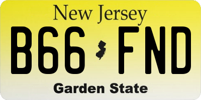 NJ license plate B66FND