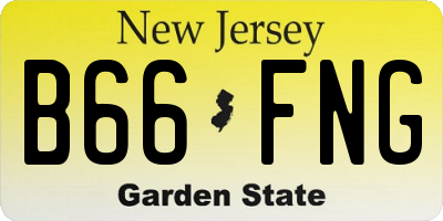 NJ license plate B66FNG