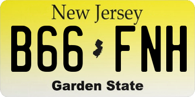 NJ license plate B66FNH