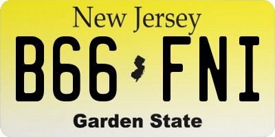NJ license plate B66FNI