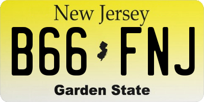 NJ license plate B66FNJ