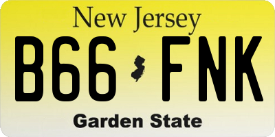 NJ license plate B66FNK