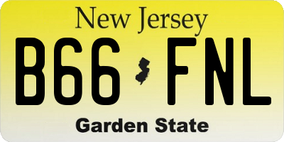 NJ license plate B66FNL