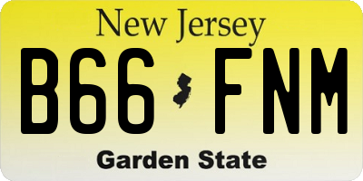 NJ license plate B66FNM