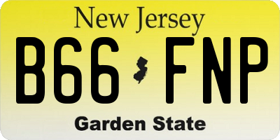 NJ license plate B66FNP