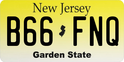 NJ license plate B66FNQ