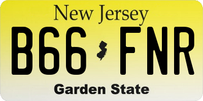 NJ license plate B66FNR