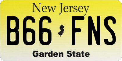 NJ license plate B66FNS