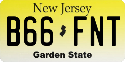 NJ license plate B66FNT
