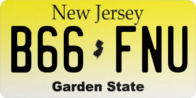 NJ license plate B66FNU