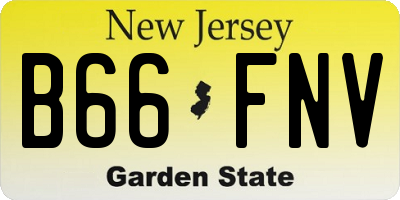 NJ license plate B66FNV
