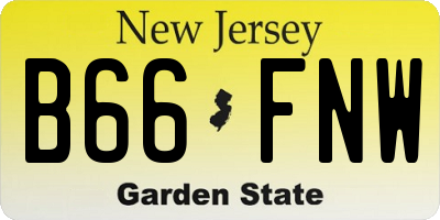 NJ license plate B66FNW