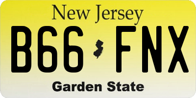 NJ license plate B66FNX