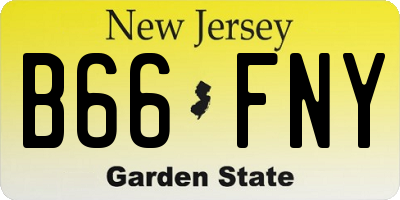 NJ license plate B66FNY