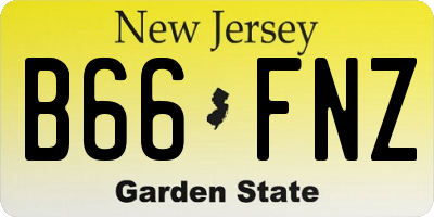 NJ license plate B66FNZ