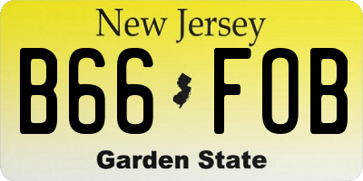 NJ license plate B66FOB