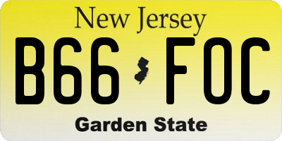 NJ license plate B66FOC
