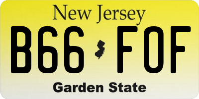 NJ license plate B66FOF
