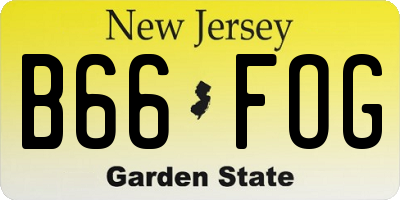 NJ license plate B66FOG