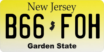 NJ license plate B66FOH