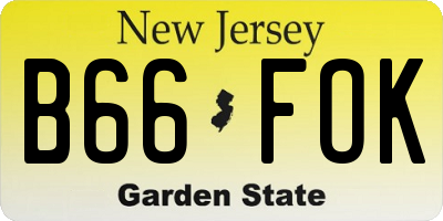 NJ license plate B66FOK