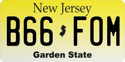 NJ license plate B66FOM